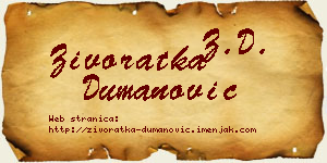 Živoratka Dumanović vizit kartica
